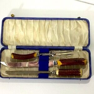 Vintage Meat Carving Set Taylors Renowns Stainless Steel Sheffield Made in U.K.